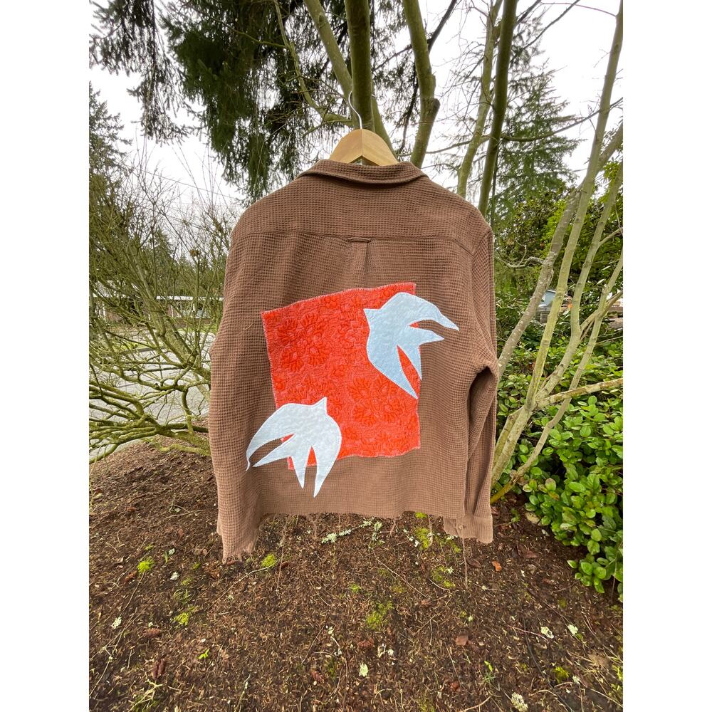 Large Upcycled Bird Shirt - Picture 2 of 6